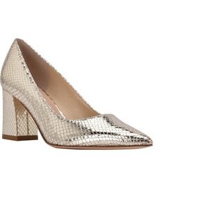 Marc Fisher Zala Block Heel Pump in metallic gold ✨